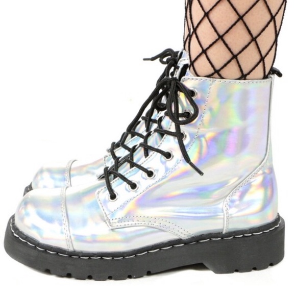 holographic combat boots
